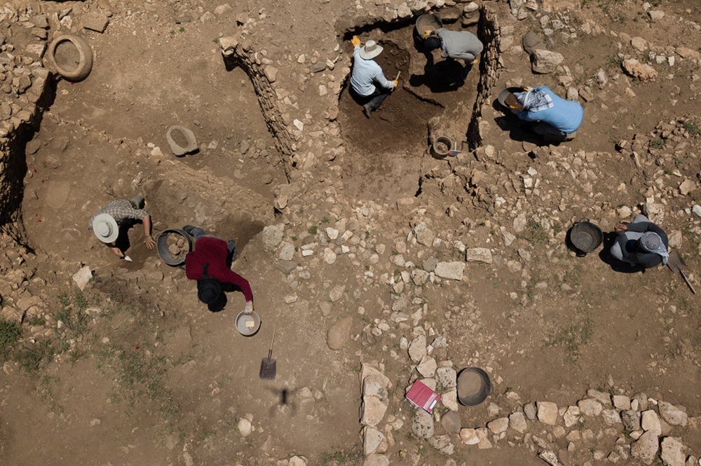 Archeologen aan het werk in Göbekli Tepe, Turkije, 18 mei 2022.