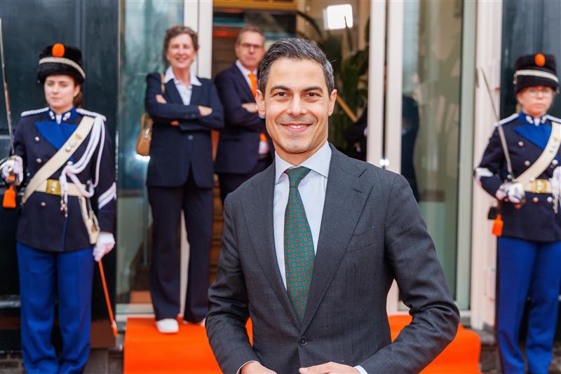 Jetten bij de huldiging van de medaillewinnaars van de Olympische Spelen, Den Haag, 24 februari 2026. Foto: ANP/ Anneke Janssen
