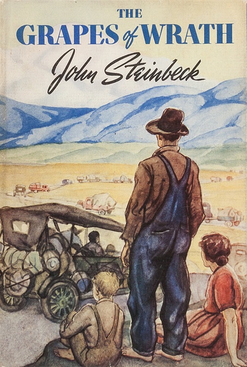 Omslag van een eerste editie van The Grapes ofWrath door John Steinbeck, 1939