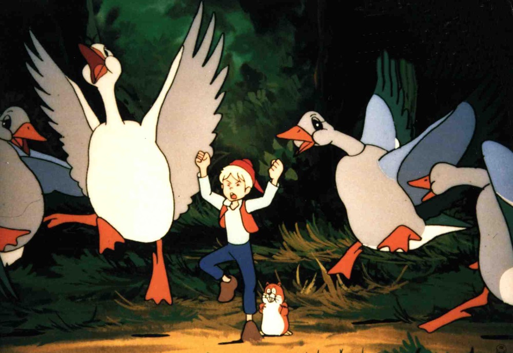 In de Japanse tv-serie uit 1980 wordt Nils vergezeld door een erbij gefantaseerde hamster