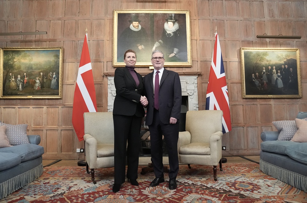 De Deense minister-president Mette Frederiksen op bezoek bij haar Britse ambtsgenoot Keir Starmer, 22 januari 2026.